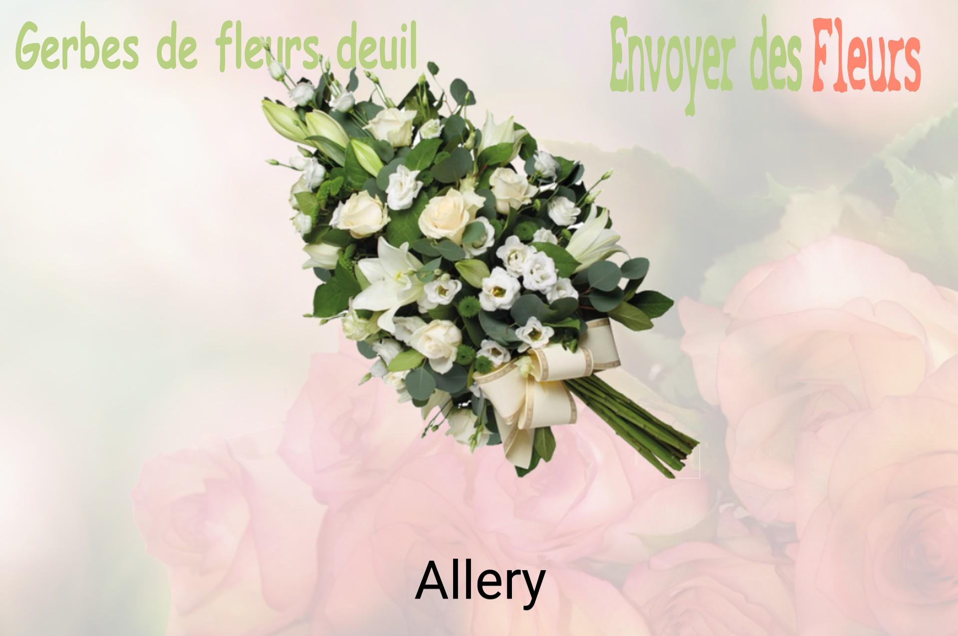 Gerbe de fleurs de deuil livrée à Allery